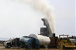 Portable asphalt plant in operation